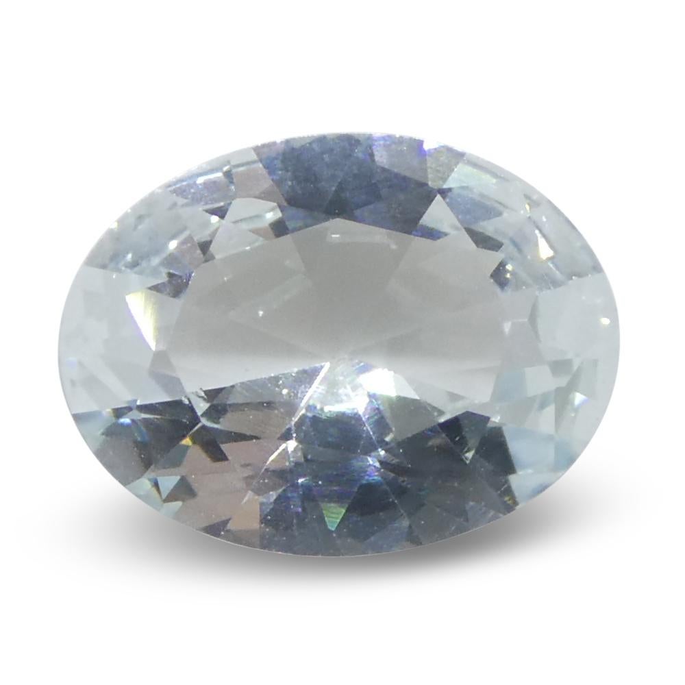 Femenino o masculino 1,41ct Aguamarina azul ovalada de Brasil sin calentar en venta
