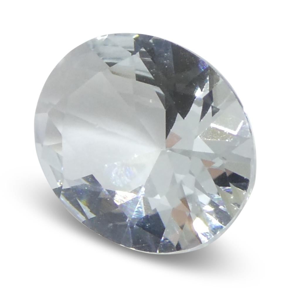 1,41ct Aguamarina azul ovalada de Brasil sin calentar en venta 3