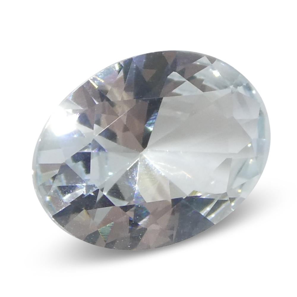 1,41ct Aguamarina azul ovalada de Brasil sin calentar en venta 4
