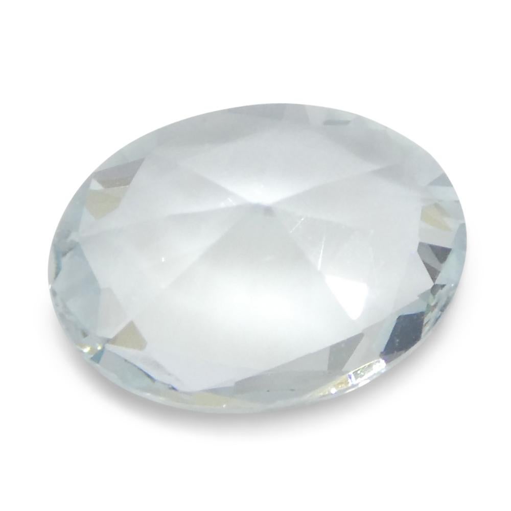 1,41ct Aguamarina azul ovalada de Brasil sin calentar en venta 5