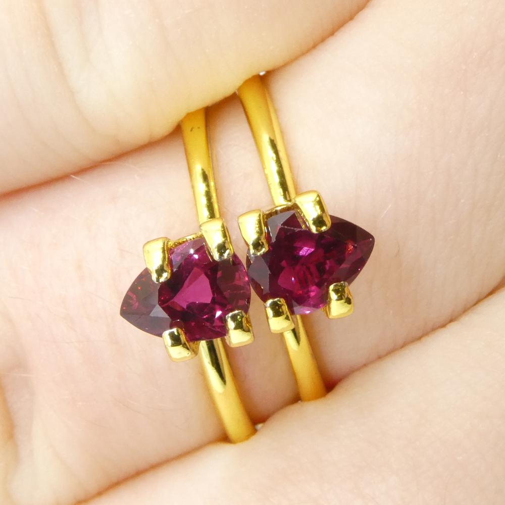1.41ct Pear Red Ruby from Thailand Pair For Sale 1