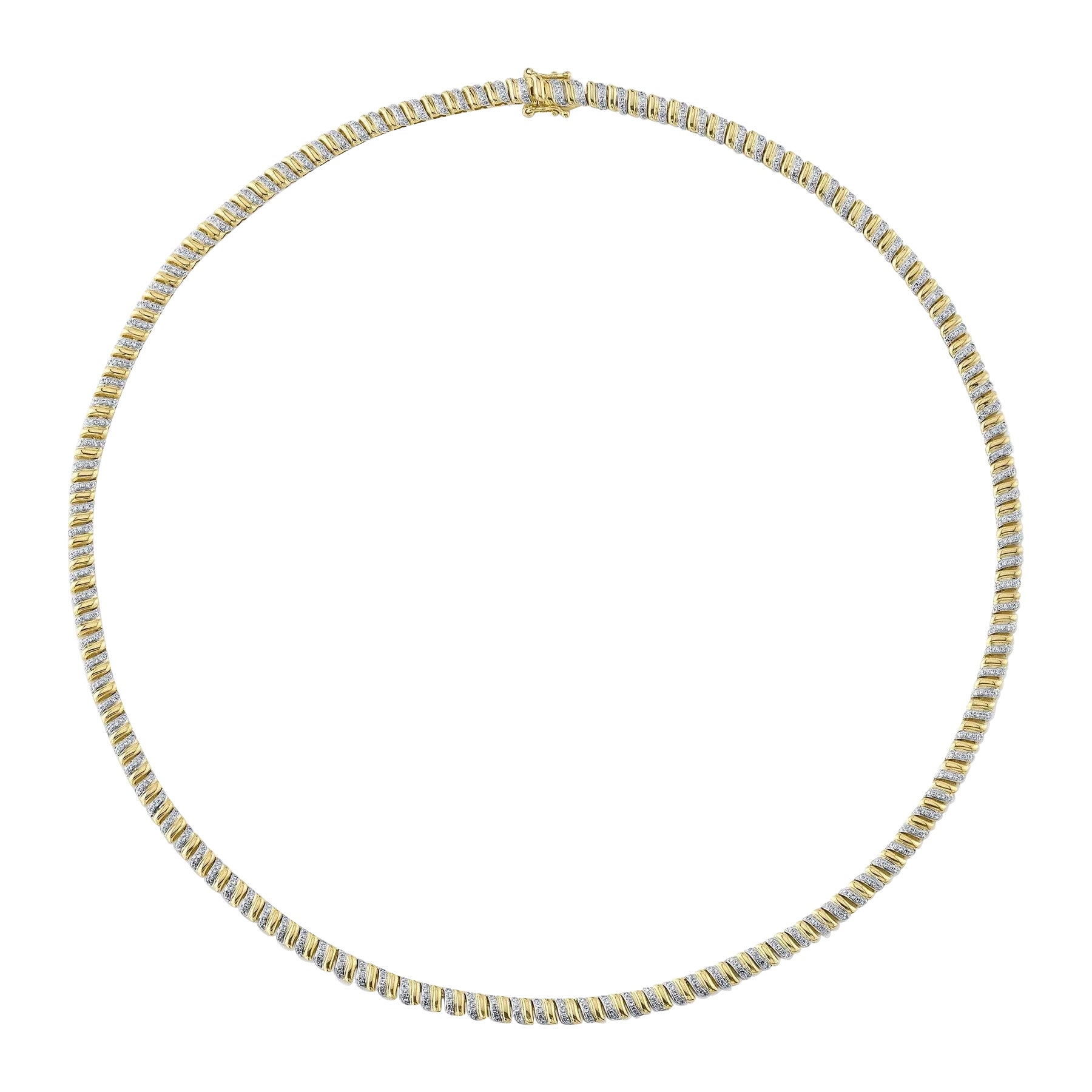 1.41ct Round Brilliant Cut Diamond Necklace in 14K Yellow Gold For Sale