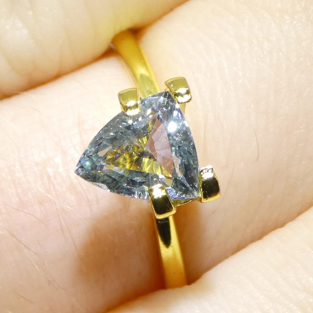 1.41ct Trillion Blue Teal Sapphire from Tanzania, Unheated Neuf - En vente à Toronto, Ontario