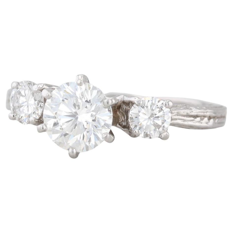 1.41ctw VS1 Round Diamond 3-Stone Engagement Ring Platinum Size 6.5 IGI