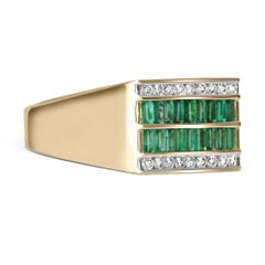 1.41tcw 14K Emerald & Diamond Men's Ring