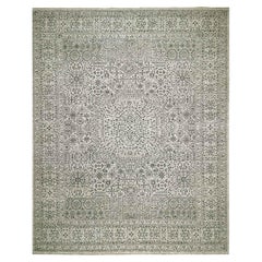 14'1"x17'9" Chantilly Lace White Mamluk Dynasty Hand Knotted Wool Oversized Rug