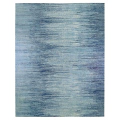 14'1"x18' Oversized Oceanic Pure Wool Ombre Design Hand Knotted Oriental Rug