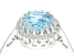 1.42 Carat Aquamarine and Diamond White Gold Cocktail Ring