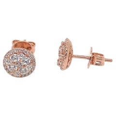 Orecchini a grappolo con zirconi cubici da 1,42 carati placcati in oro rosa 14Kt