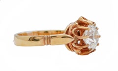 1.42 Carat Diamond, 18 Karat Rose Gold Solitaire Ring