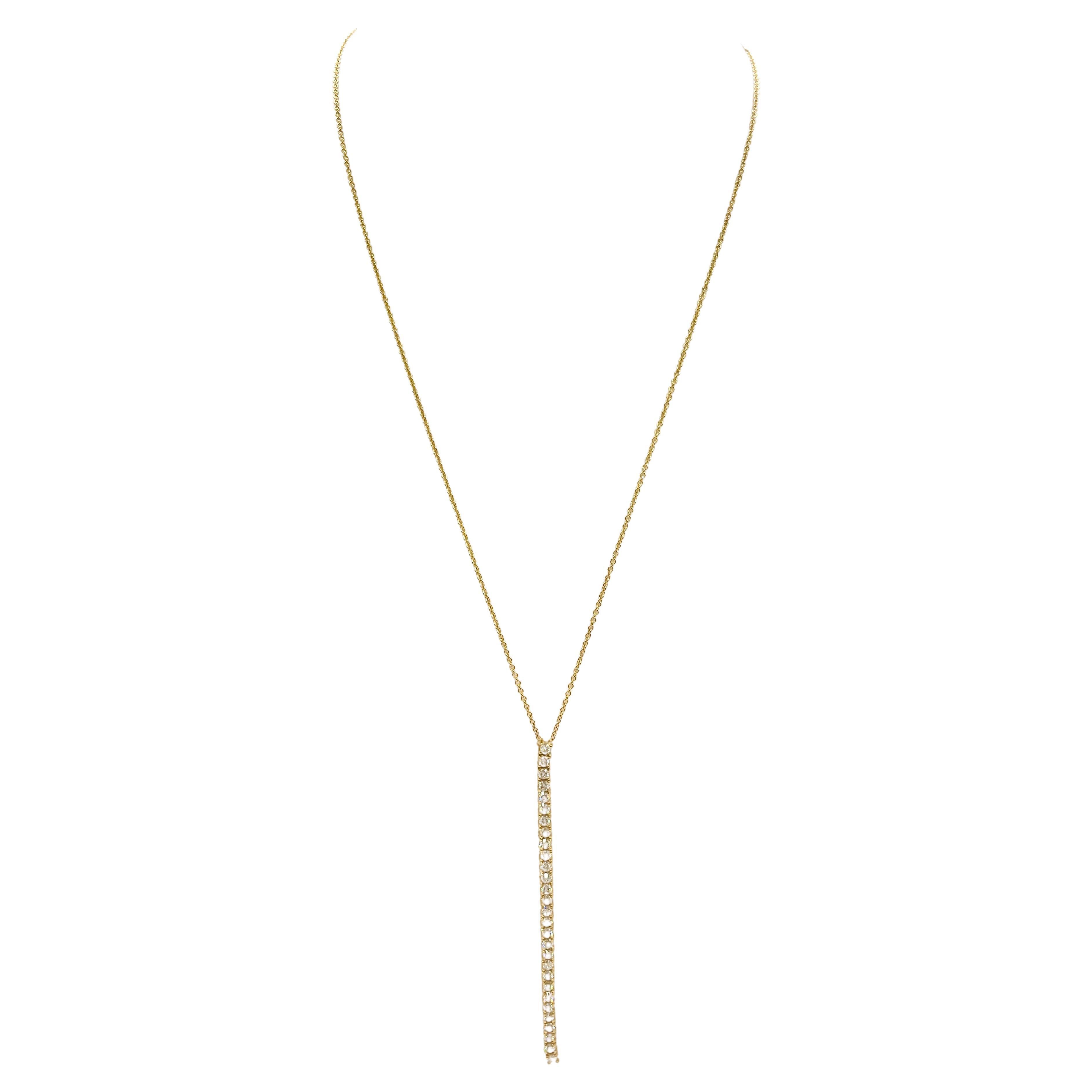 1.42 Carat Diamond Drop Necklace in 14K Yellow Gold 24"