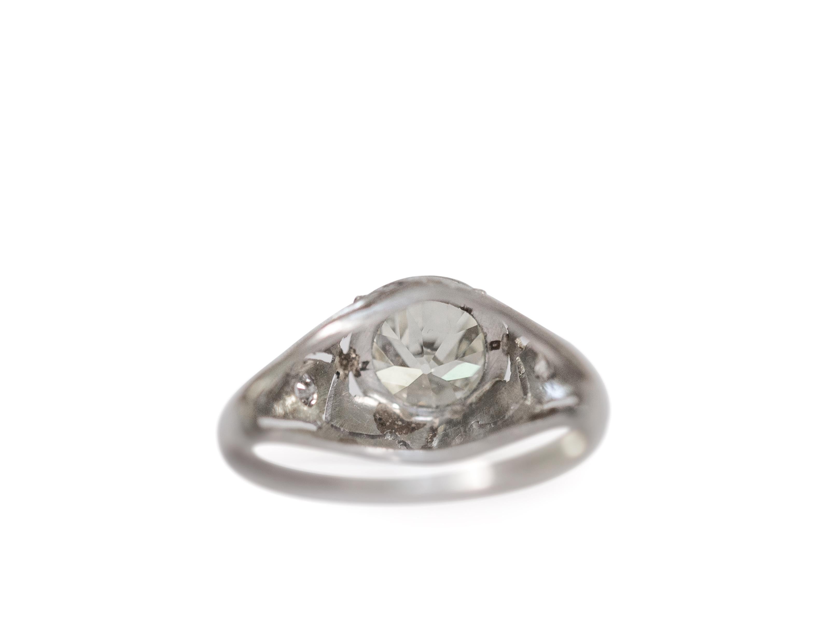 Bague de fiançailles en platine avec diamant de 1,42 carat Bon état - En vente à Atlanta, GA