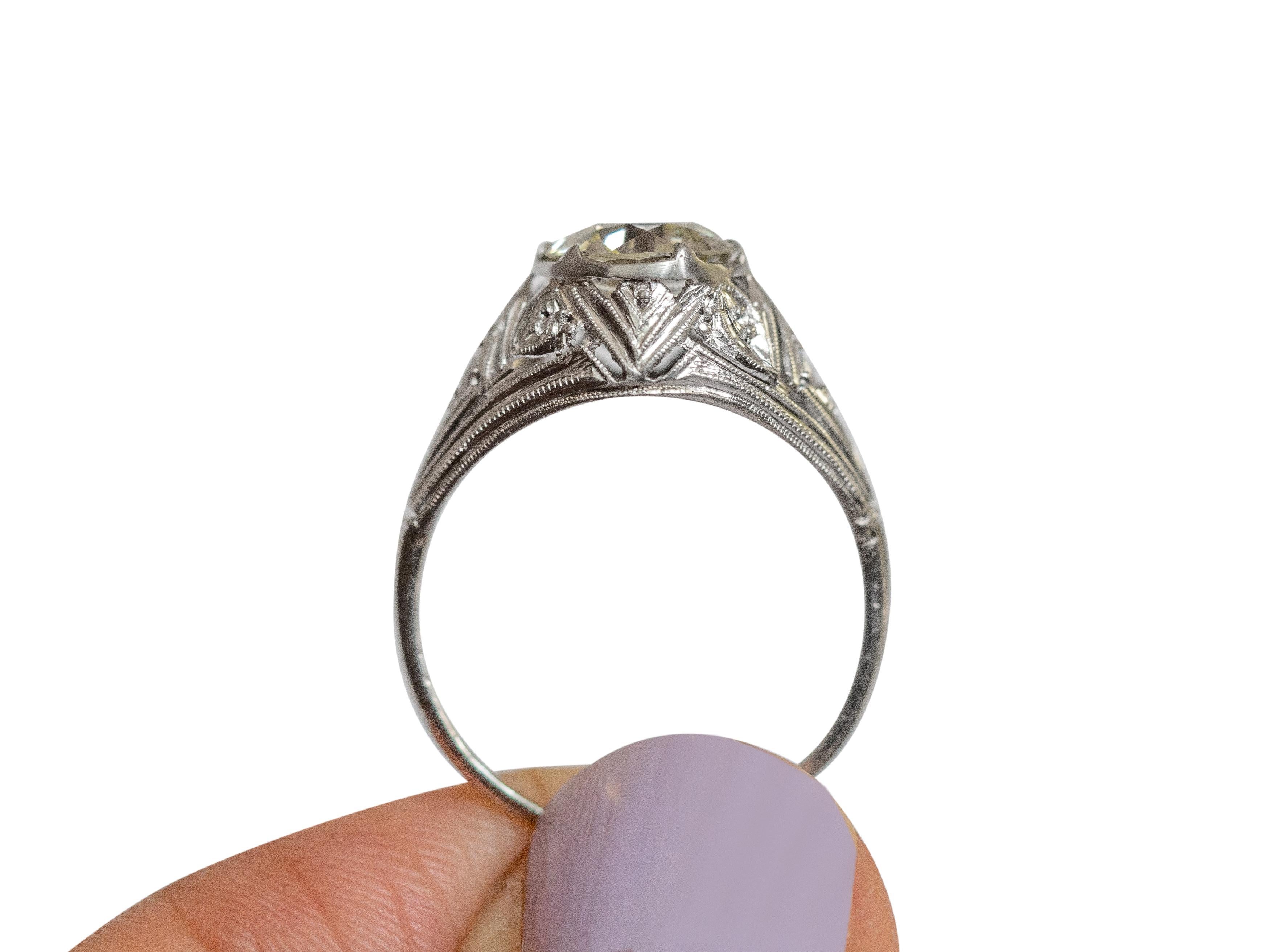 1,42 Karat Diamant-Platin-Verlobungsring für Damen oder Herren im Angebot