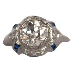 Vintage 1.42 Carat Diamond Platinum Engagement Ring