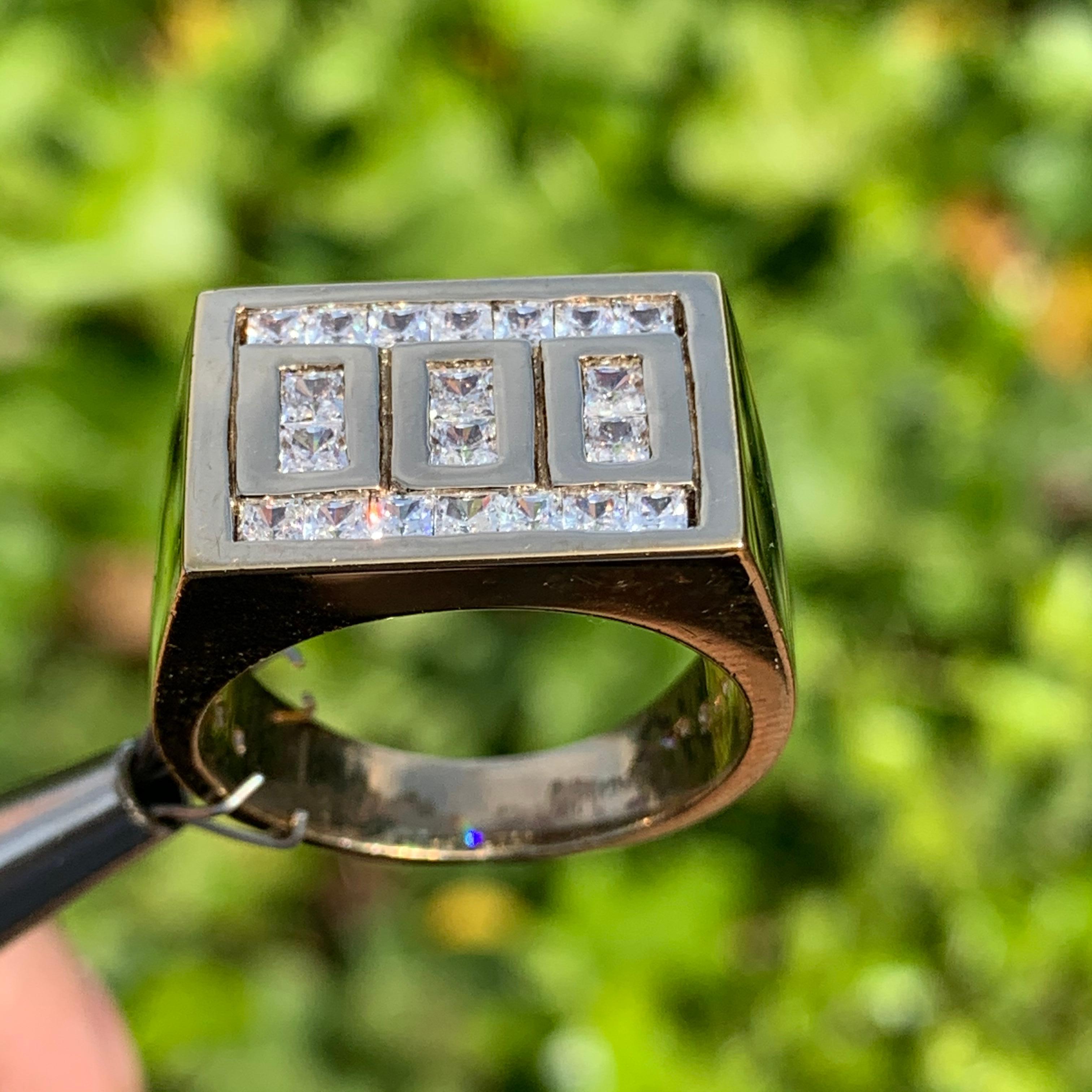 Retro 1.42 Carat Diamond Ring/Band, 14 Karat, 1980s Ben Dannie Original Design For Sale
