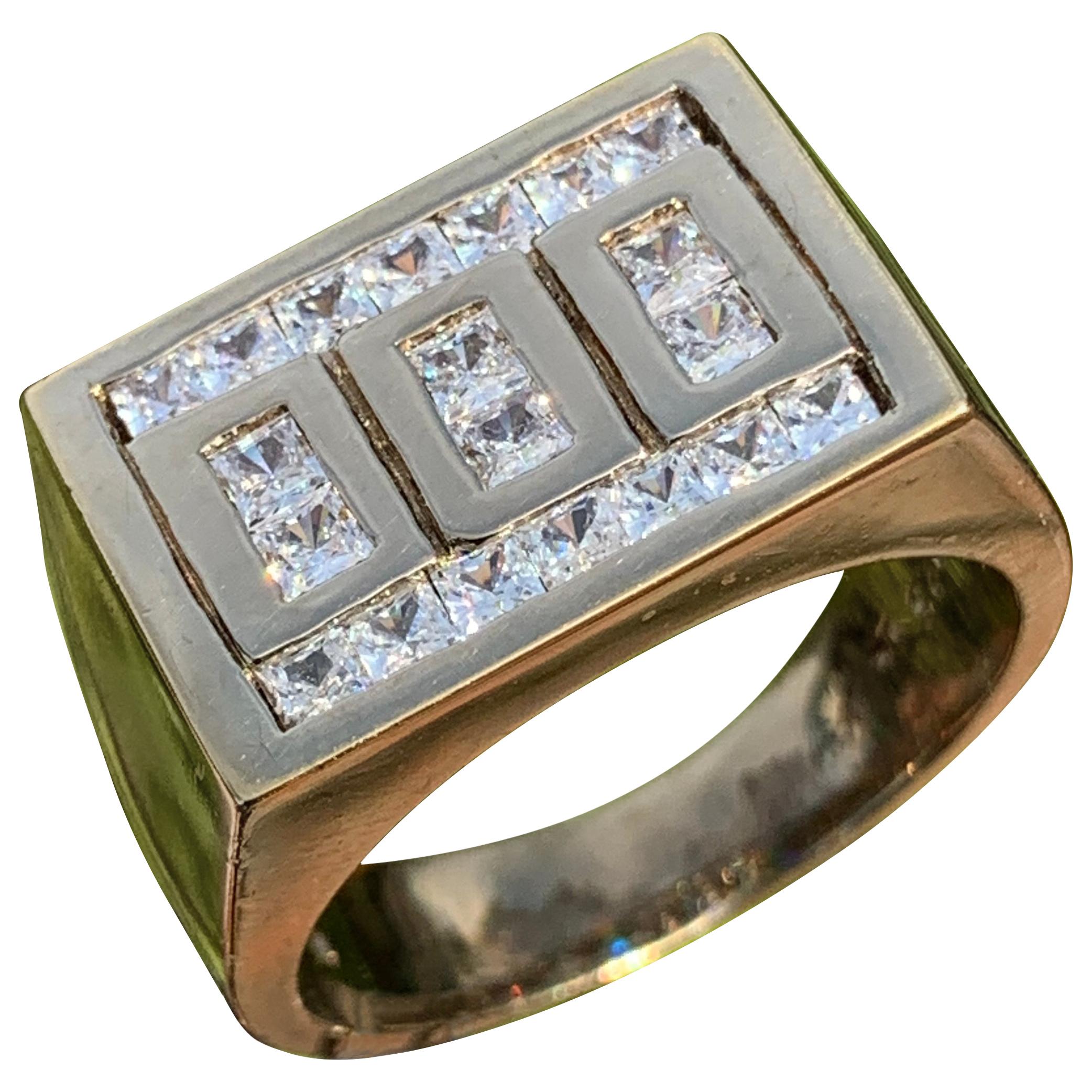 1.42 Carat Diamond Ring/Band, 14 Karat, 1980s Ben Dannie Original Design