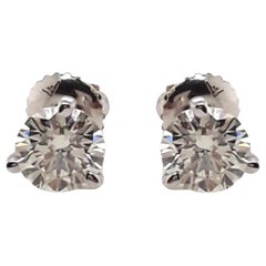 1.42 Carat Diamond Stud Earrings