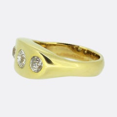 1.42 Carat Diamond Three-Stone Gypsy Ring