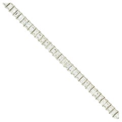 14.2 Carat Emerald Cut Diamond Tennis Bracelet Platinum in Stock