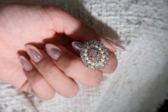 1.42 Carat Natural Fancy Pink-Brown Diamond Cocktail Ring With Pearls, GIA