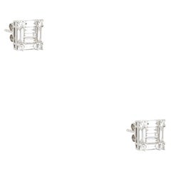 1.42 Carat Multi-Shape Square Diamond Stud Earrings 18 Karat in Stock