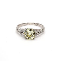 1.42 Carat Old European Cut W I1 Diamond Platinum Wedding Ring