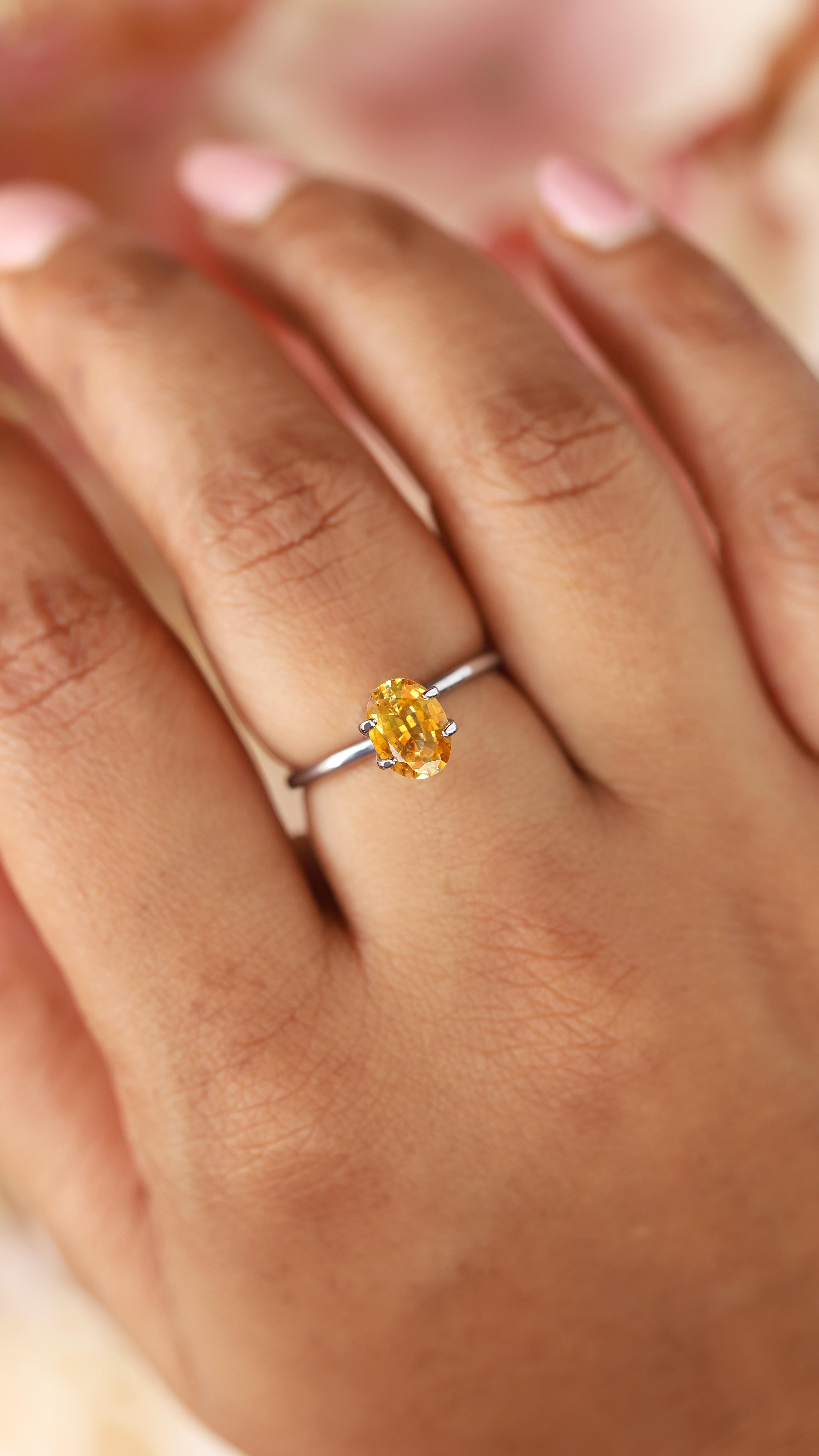 This golden amber hued sapphire gleams like a string of fairy lights in the night sky, casting an enchanting bright glow.
Natural golden amber sapphire. Sourced from ceylon. 1.42 ct. 

This magnificent yellow sapphire by KNS Gems is available for