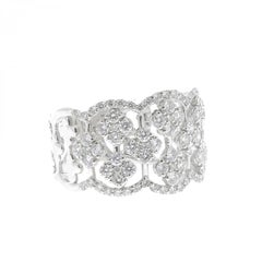1.42 Karat Diamant Kleeblattring 18K Weißgold Ring Einzigartiger Mode Ring Feiner Ring