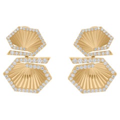 1.42 Carat SI/H Round Brilliant Cut Diamond Earrings 18 Karat White Gold Jewelry