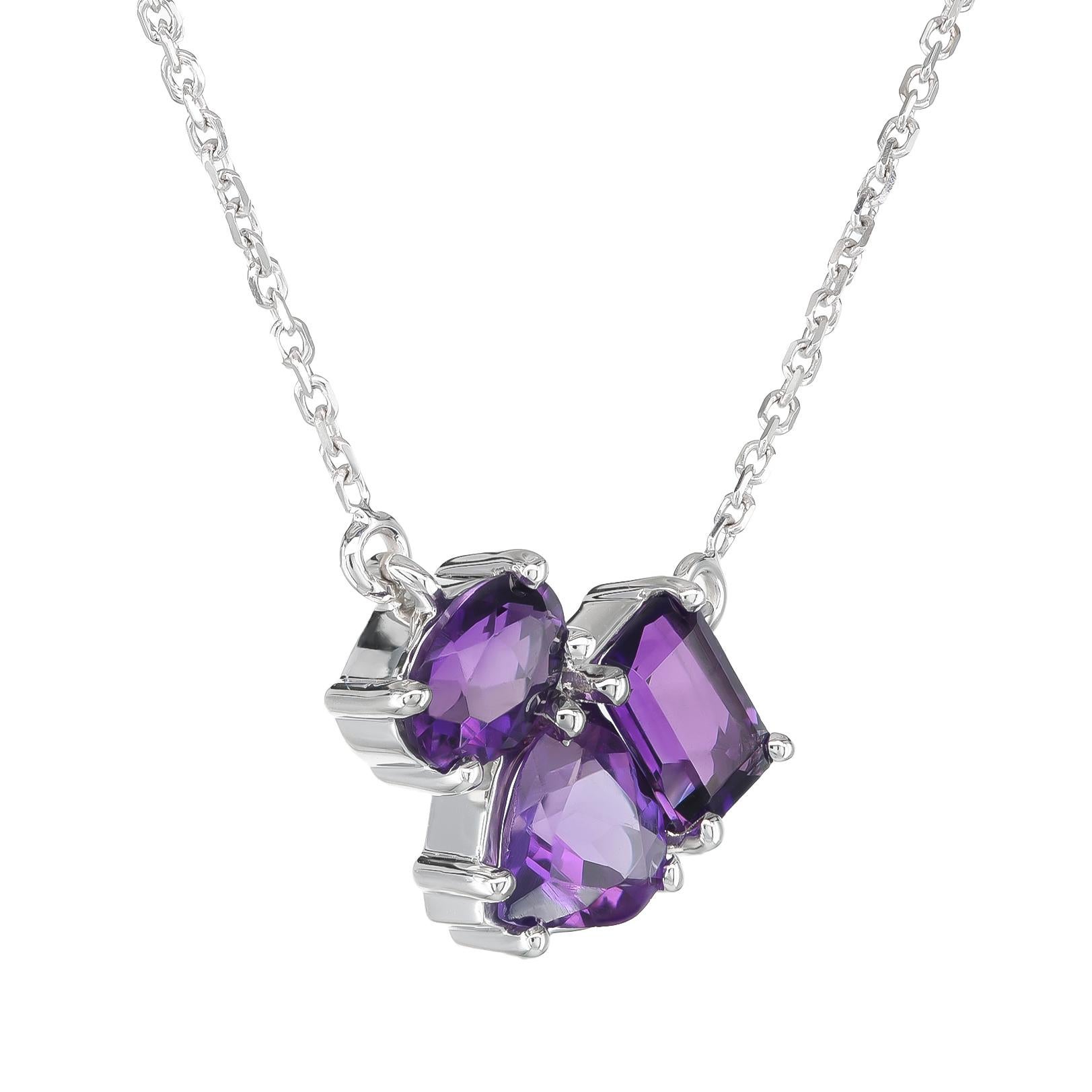Experience the deep allure of Amethyst, beautifully showcased in a 14K white gold setting. This enchanting gemstone, known for its mesmerizing purple hue, combines the mystique of geology with the artistry of fine jewelry, appealing to those who