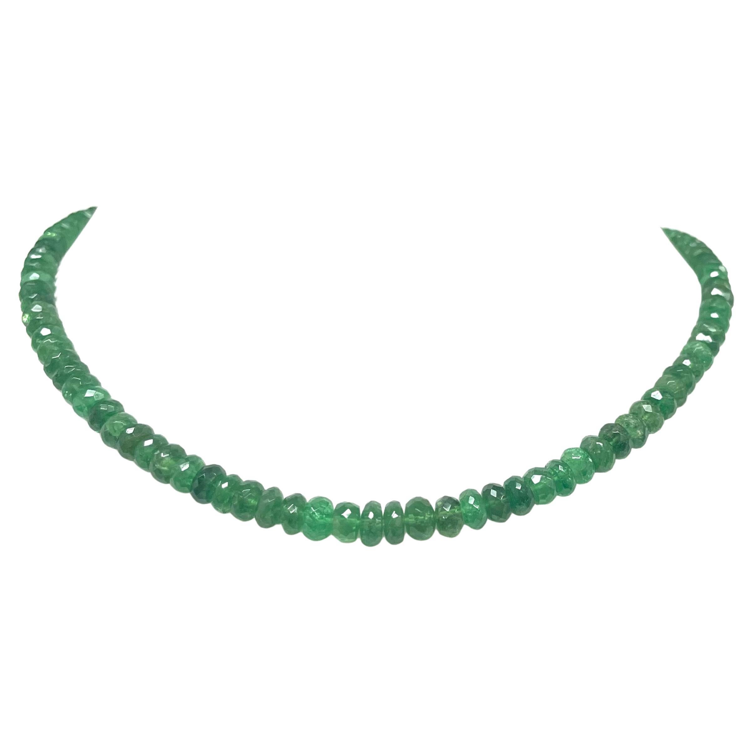 Bead 142 Carats Green Tsavorite Paradizia Necklace For Sale