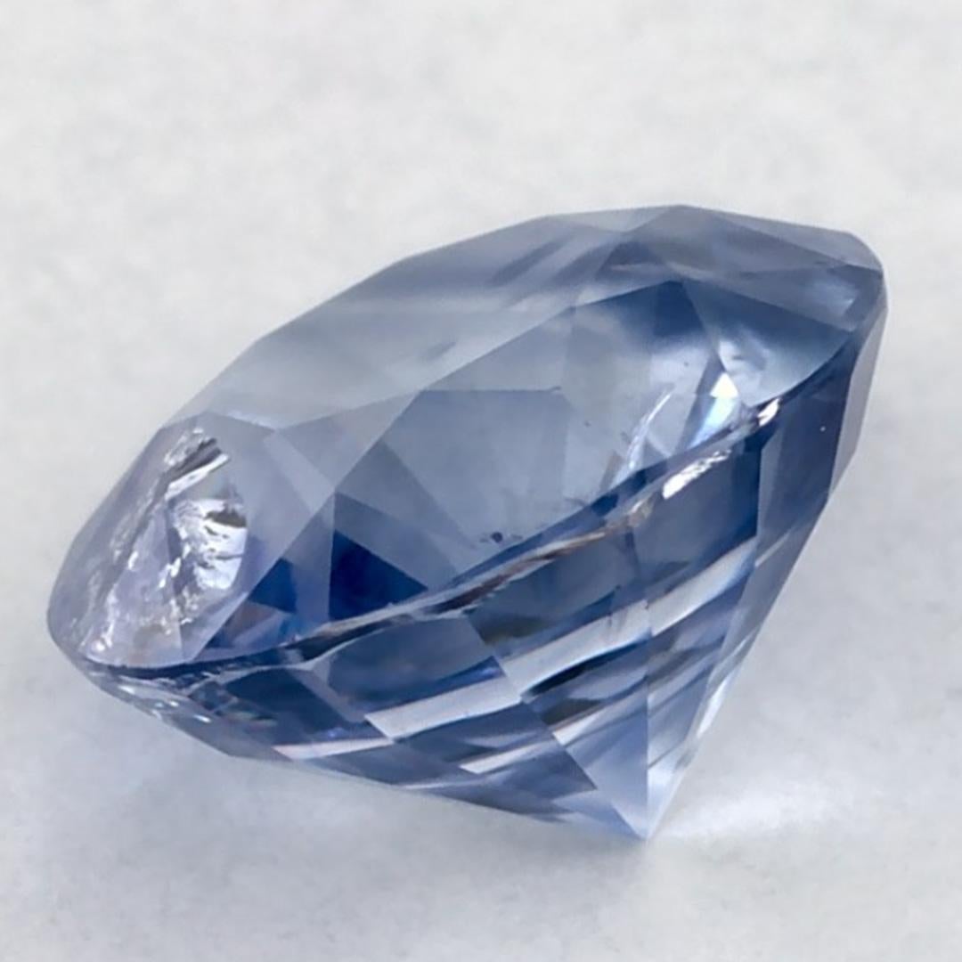 1.42 Karat Blauer runder Saphir, loser Edelstein im Angebot 3