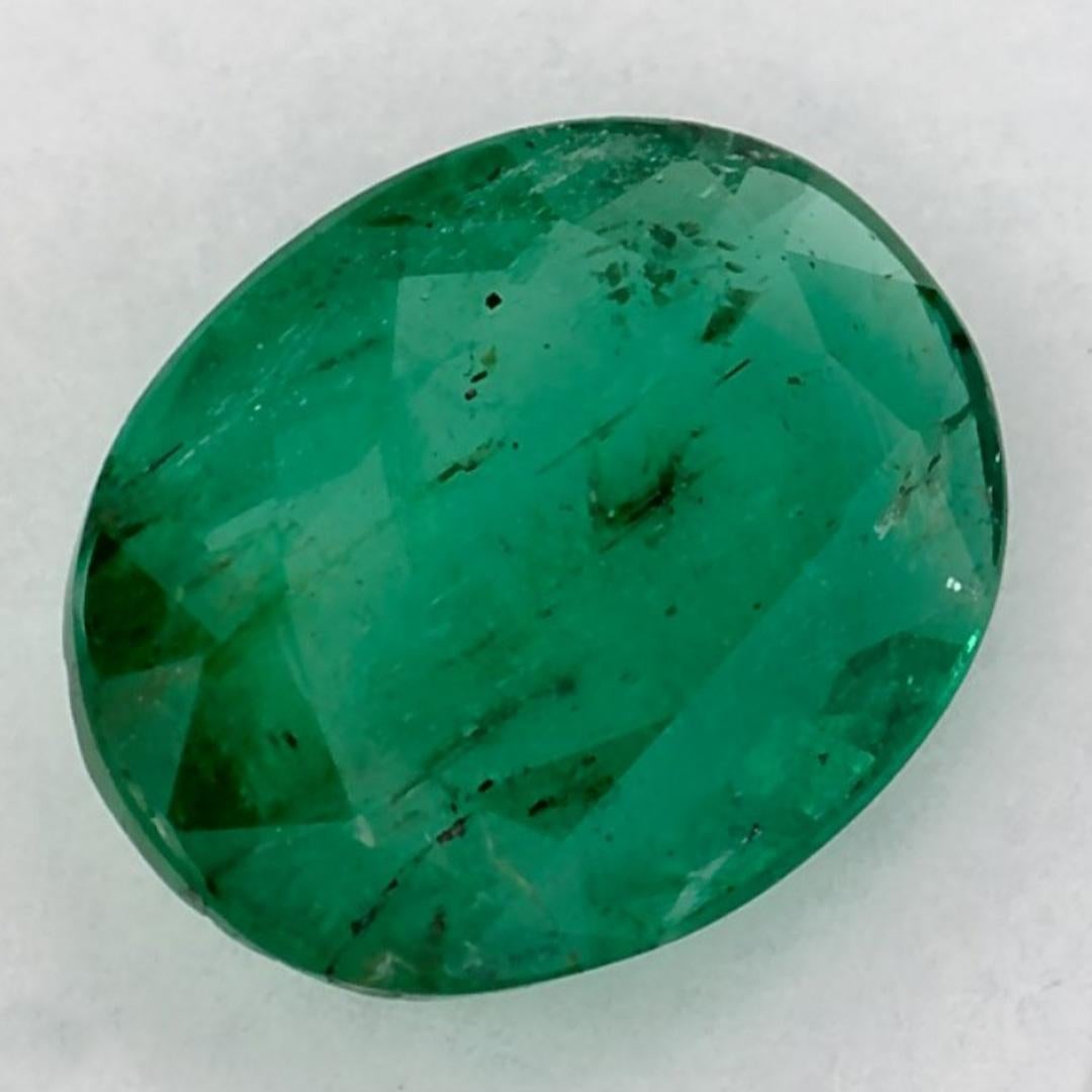 Taille ovale 1.42 Ct Emerald Oval Loose Gemstone (pierre précieuse en vrac) en vente