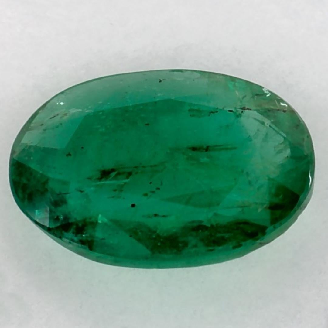 1.42 Ct Emerald Oval Loose Gemstone In New Condition For Sale In Fort Lee, NJ