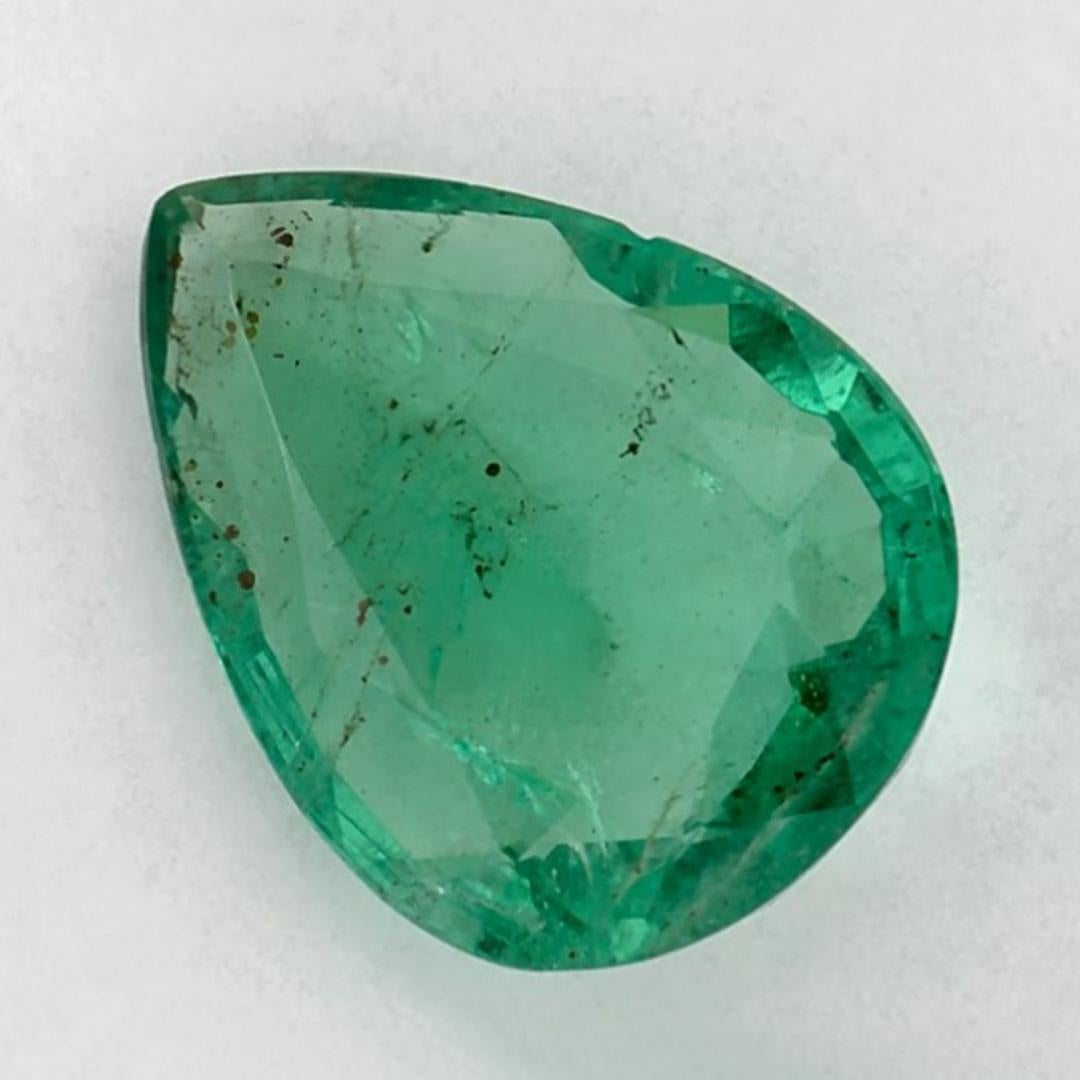 Taille poire 1.42 Ct Emerald Pear Loose Gemstone (pierre précieuse en vrac)