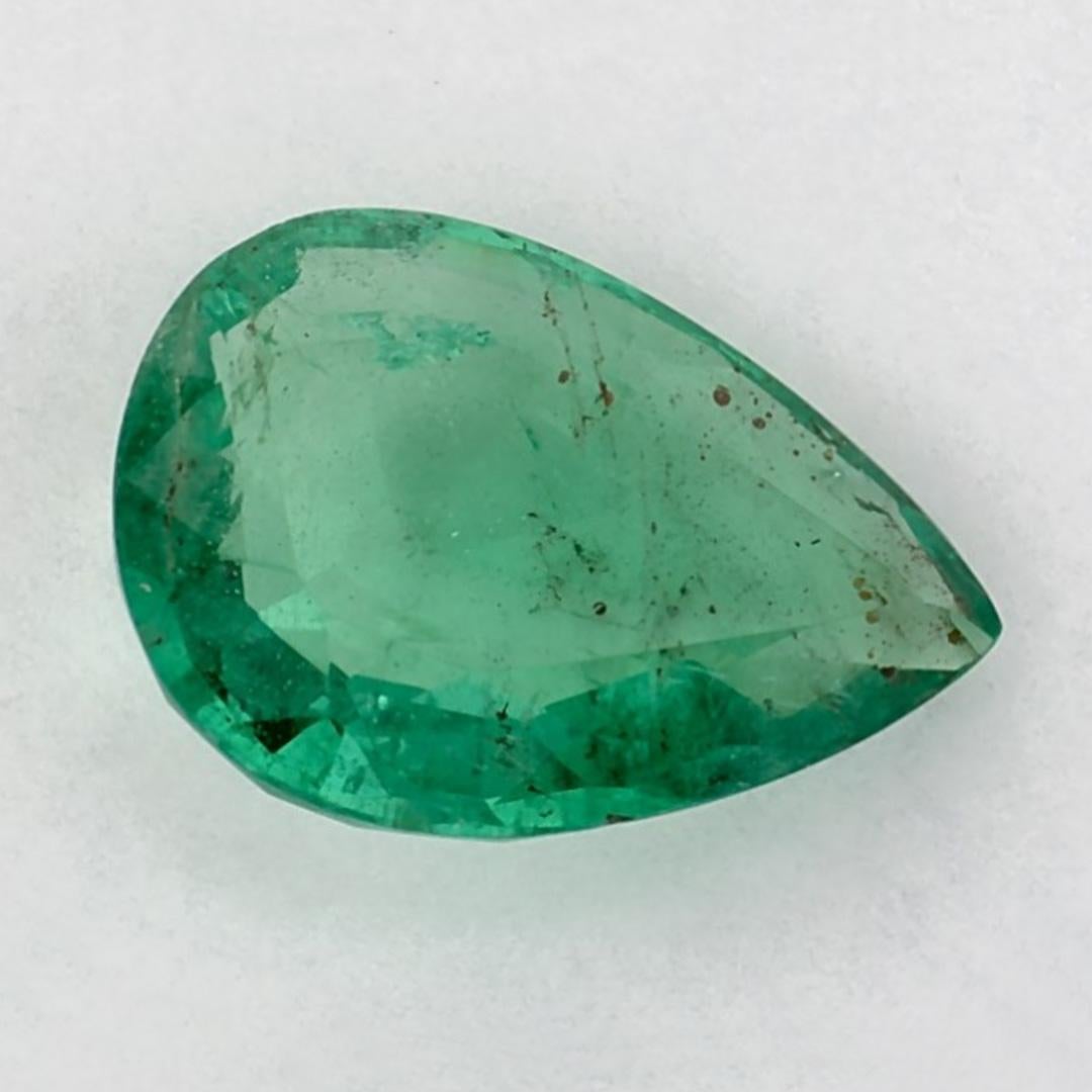 1.42 Ct Emerald Pear Loose Gemstone (pierre précieuse en vrac) Neuf à Fort Lee, NJ