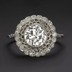 Round Brilliant Cut Diamond Ring Platinum Cocktail Ring