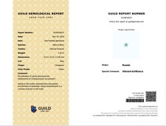 1.42 Ct GUILD Certified Natural Russia Emerald No Oil Green color Eye clean Gems