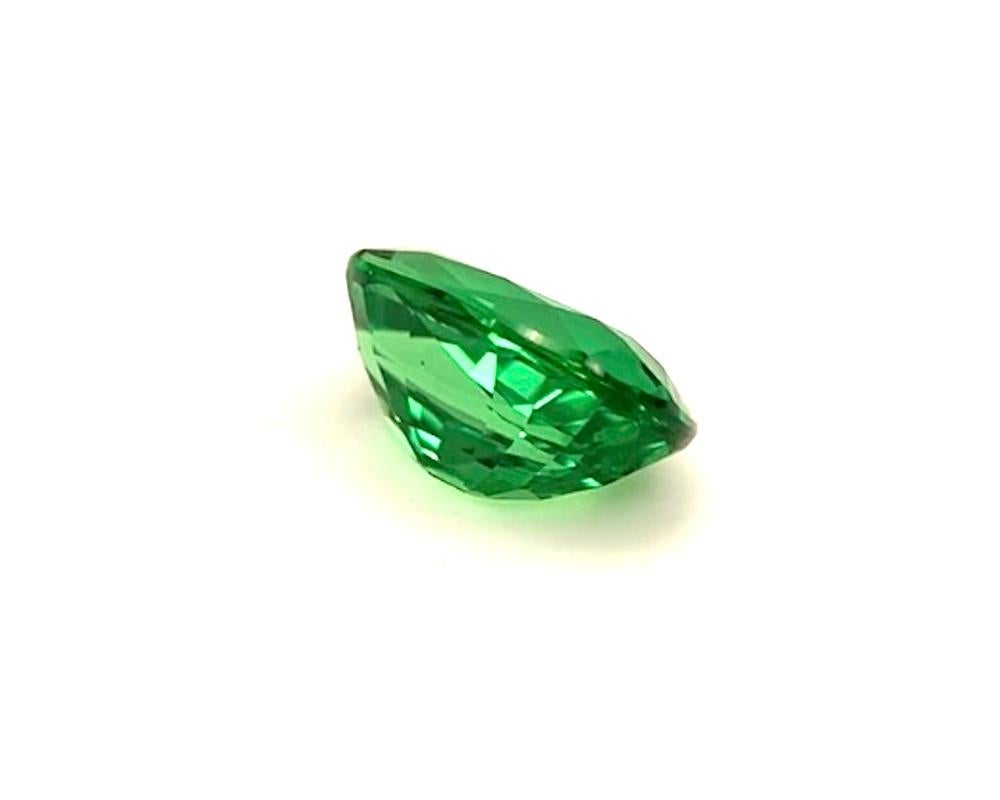 Artisan 1.42 Carat Tsavorite Garnet Oval, Unset Loose Gemstone For Sale