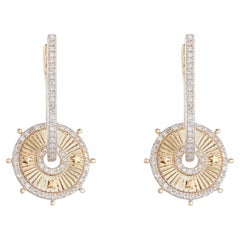 0.45ct Diamond Aura Stream 14K Yellow Gold Drop Earrings