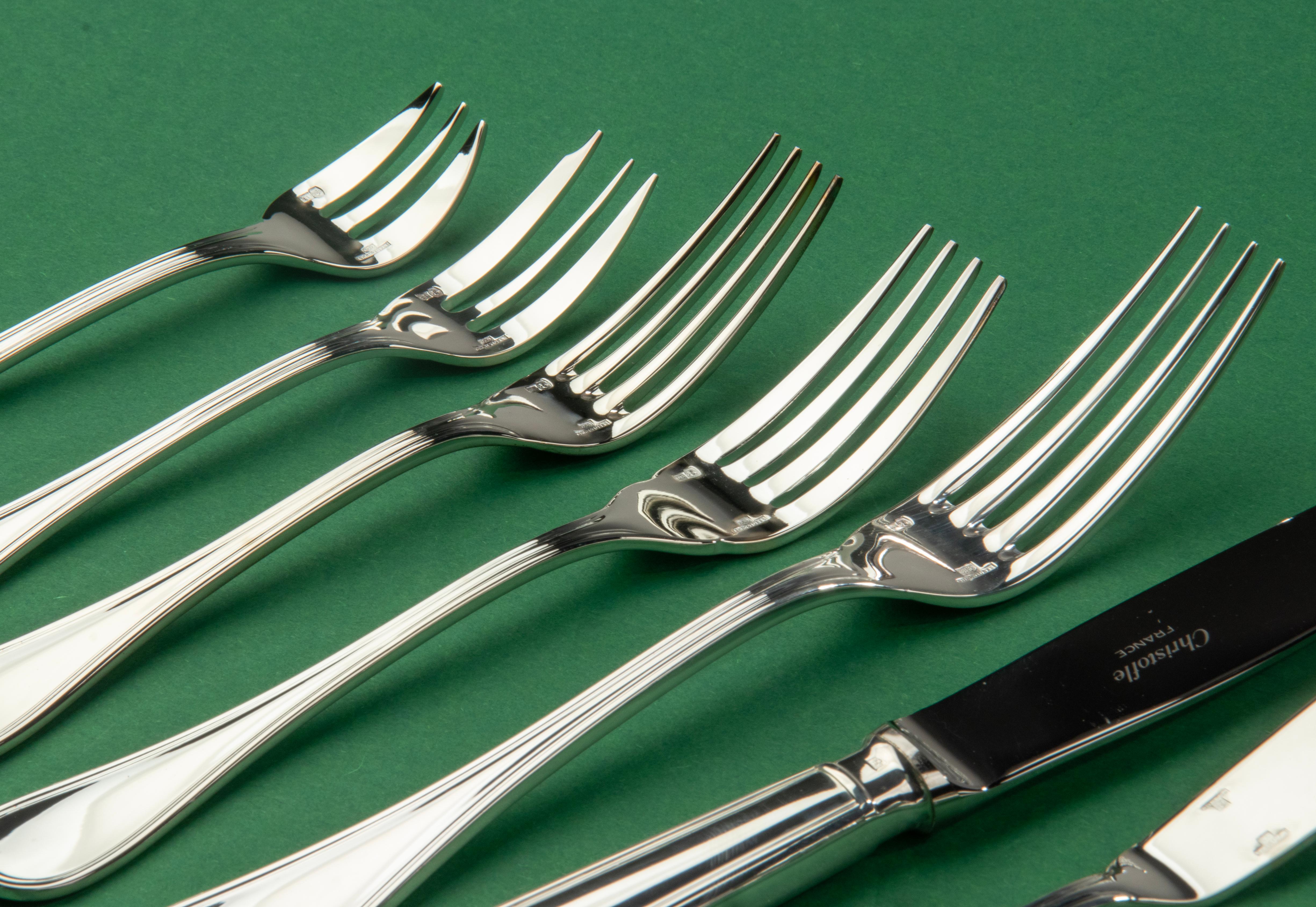 142-Piece Set Silver Plated Flatware for 12 Persons - Christofle - model Albi 5