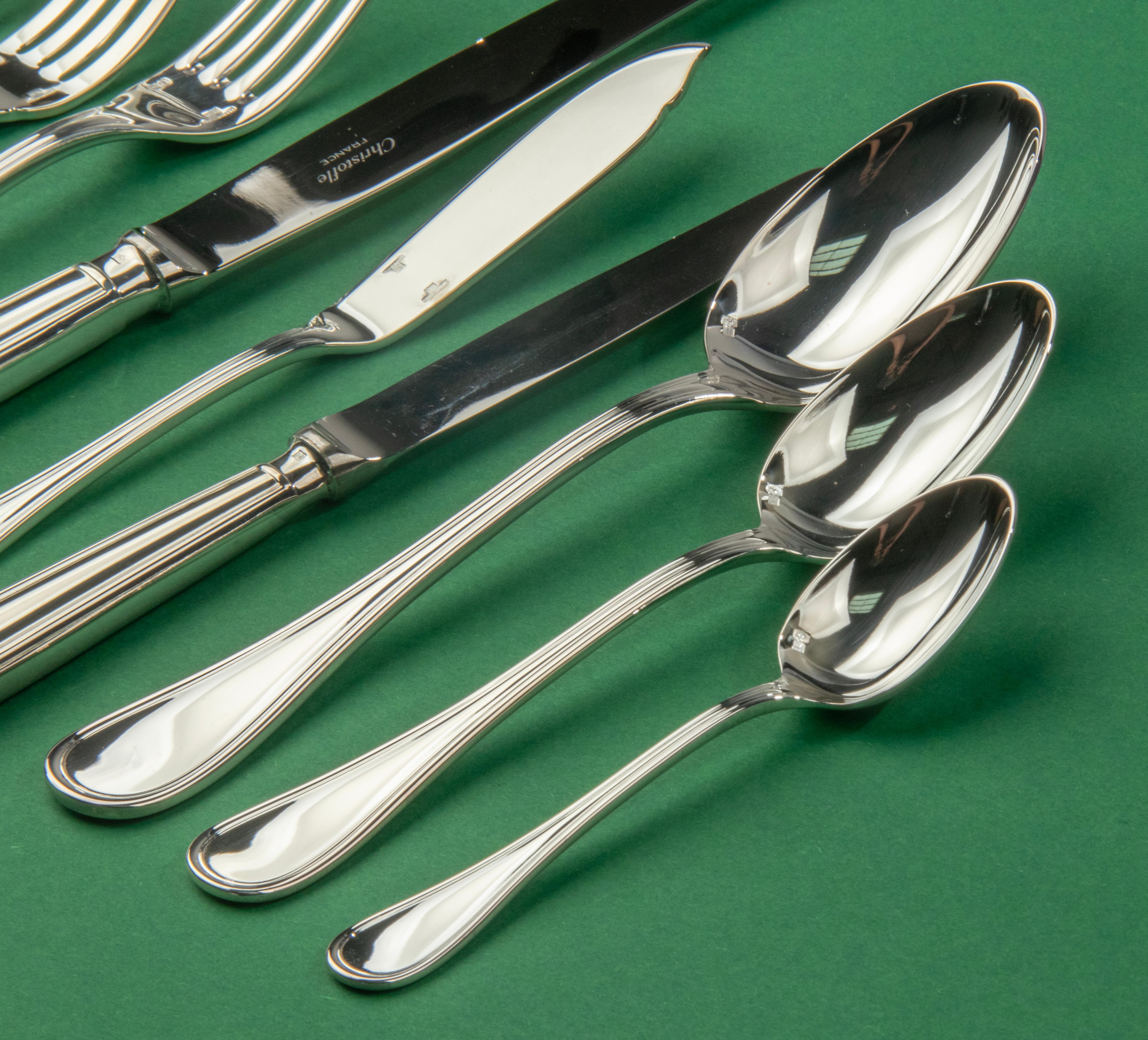142-Piece Set Silver Plated Flatware for 12 Persons - Christofle - model Albi 7