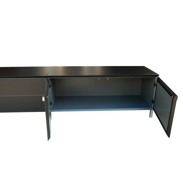 Poltrona Frau Low Console Unit in Italian Leather For Sale 2
