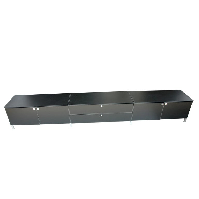 Poltrona Frau Low Console Unit in Italian Leather For Sale 3