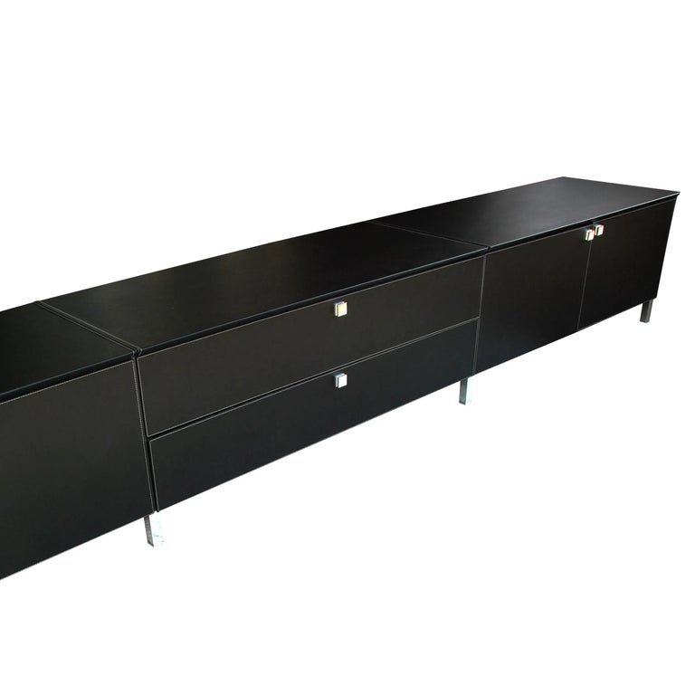 Poltrona Frau Low Console Unit in Italian Leather For Sale 4