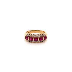 1.42 Total Carat Diamond and Ruby Ladies Ring