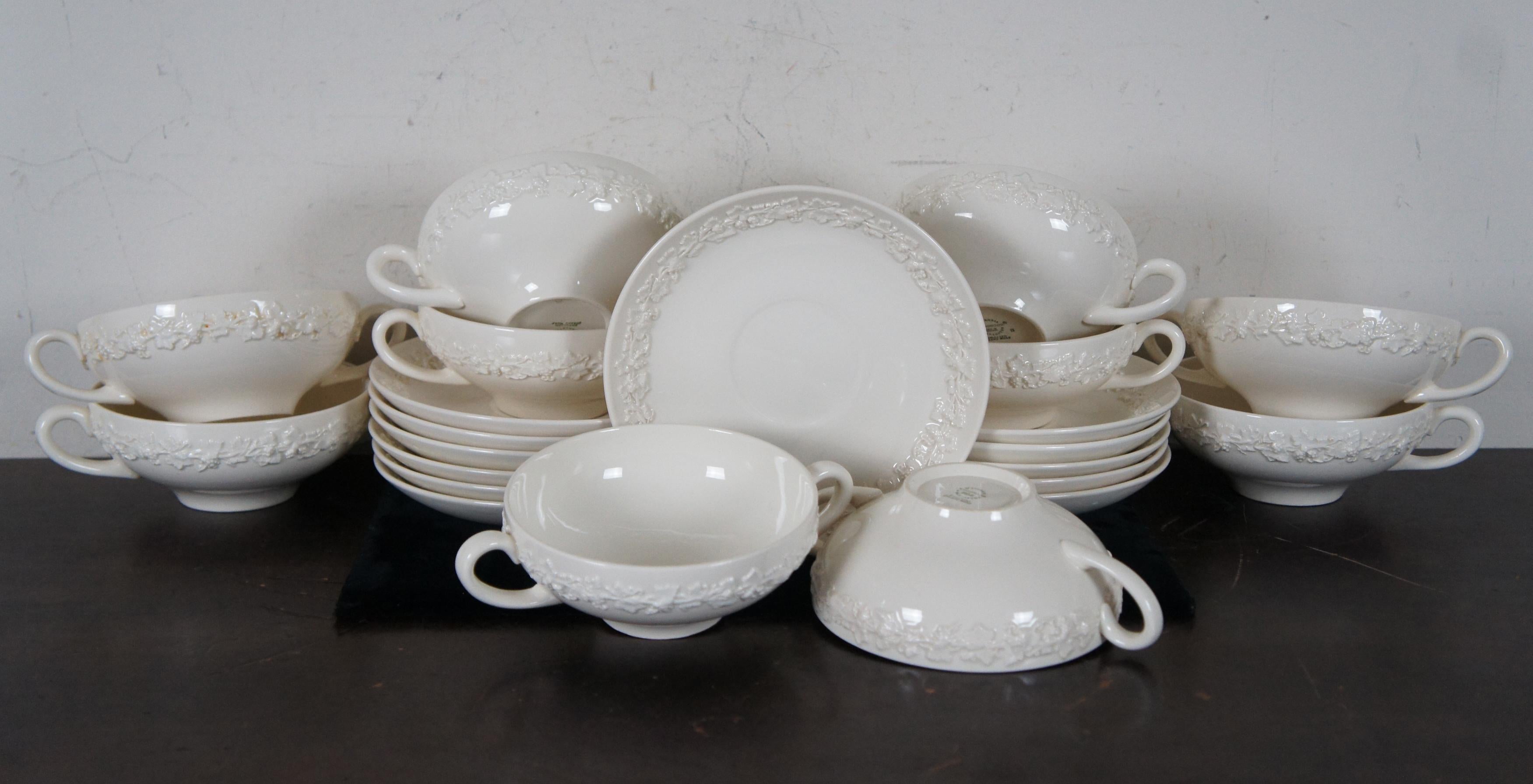 Porcelain 142 Wedgwood Embossed Cream on Cream Queensware Dinnerware China Set