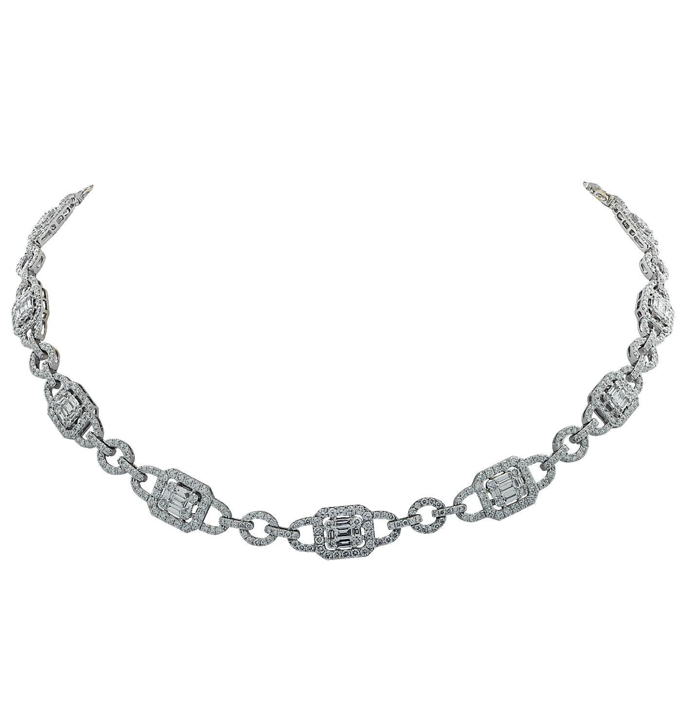14.20 Carat Diamond Cluster Necklace 1
