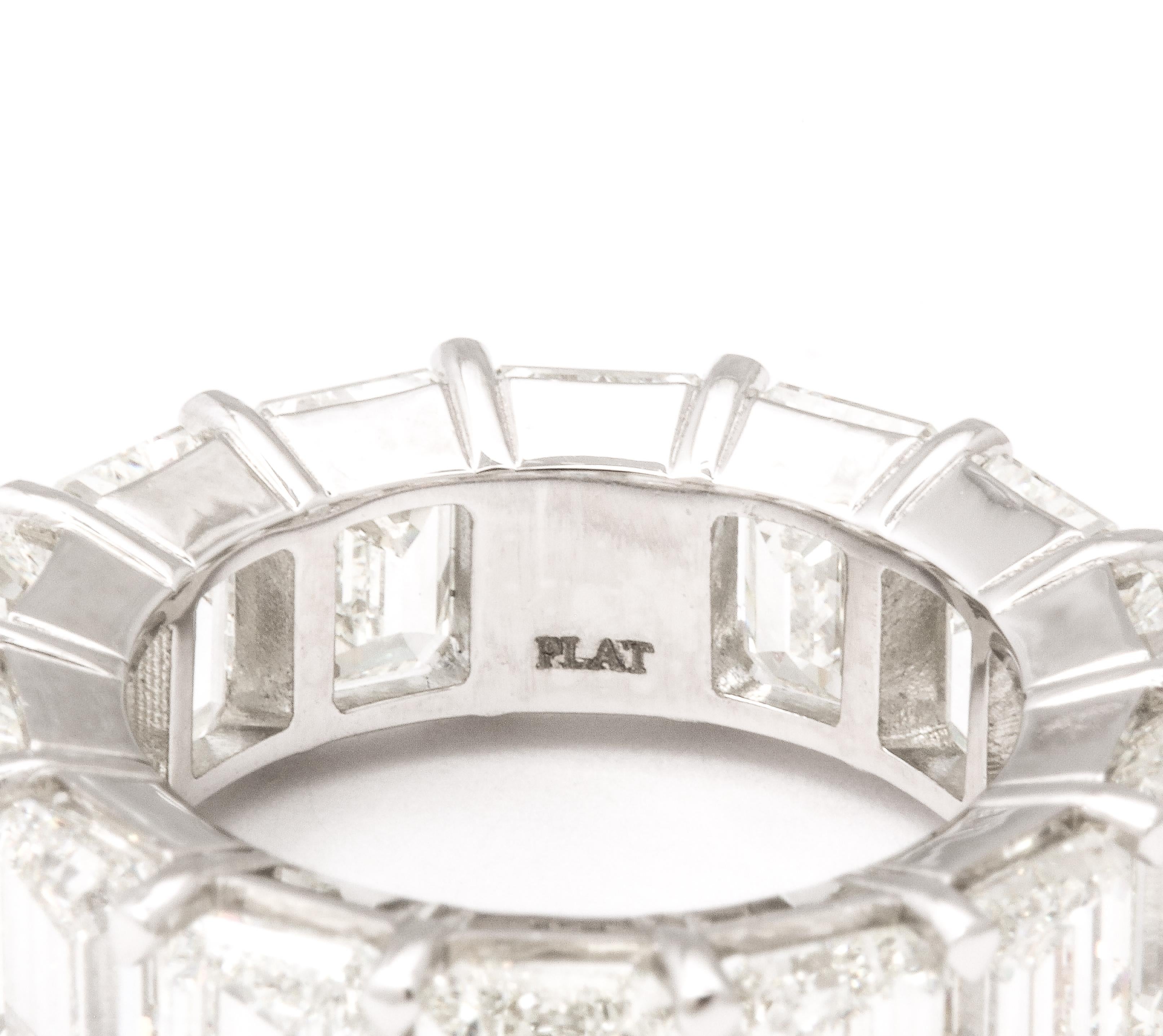 14.20 Carat Emerald Cut Diamond Eternity Band For Sale 2