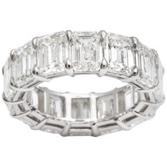 14.20 Carat Emerald Cut Diamond Eternity Band